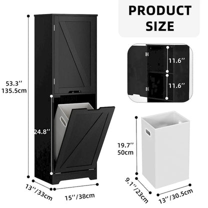 Panier à linge inclinable Moasis 53H avec étagères et panier réglables