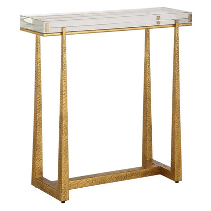 Table d'appoint en cristal épais Midas d'Uttermost - 61 cm (H) x 61 cm (L) x 22 cm (P)