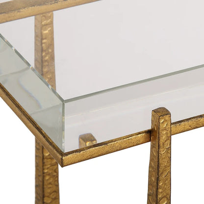 Table d'appoint en cristal épais Midas d'Uttermost - 61 cm (H) x 61 cm (L) x 22 cm (P)