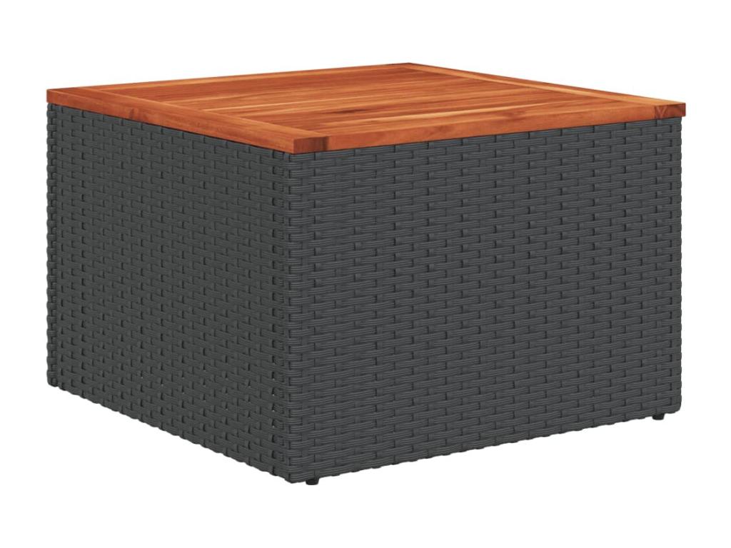 Ensemble de mobilier de jardin 8 pièces en résine tressée avec coussins, noir