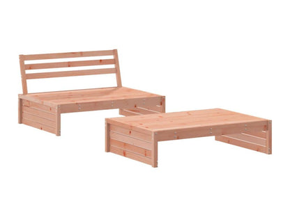 Ensemble de mobilier de jardin 2 pièces en bois massif avec coussins, marron