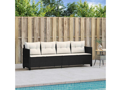 Chaise longue en résine tressée, noire