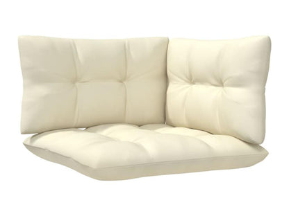 Ensemble de mobilier de jardin 3 pièces en pin avec coussins