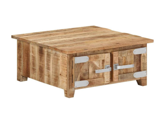 Table basse en bois de manguier, 67 x 67 x 30 cm, teinte naturelle claire
