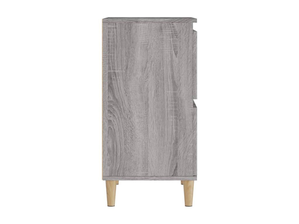 Buffet 3 pièces en bois d'ingénierie, 60 x 35 x 70 cm, gris
