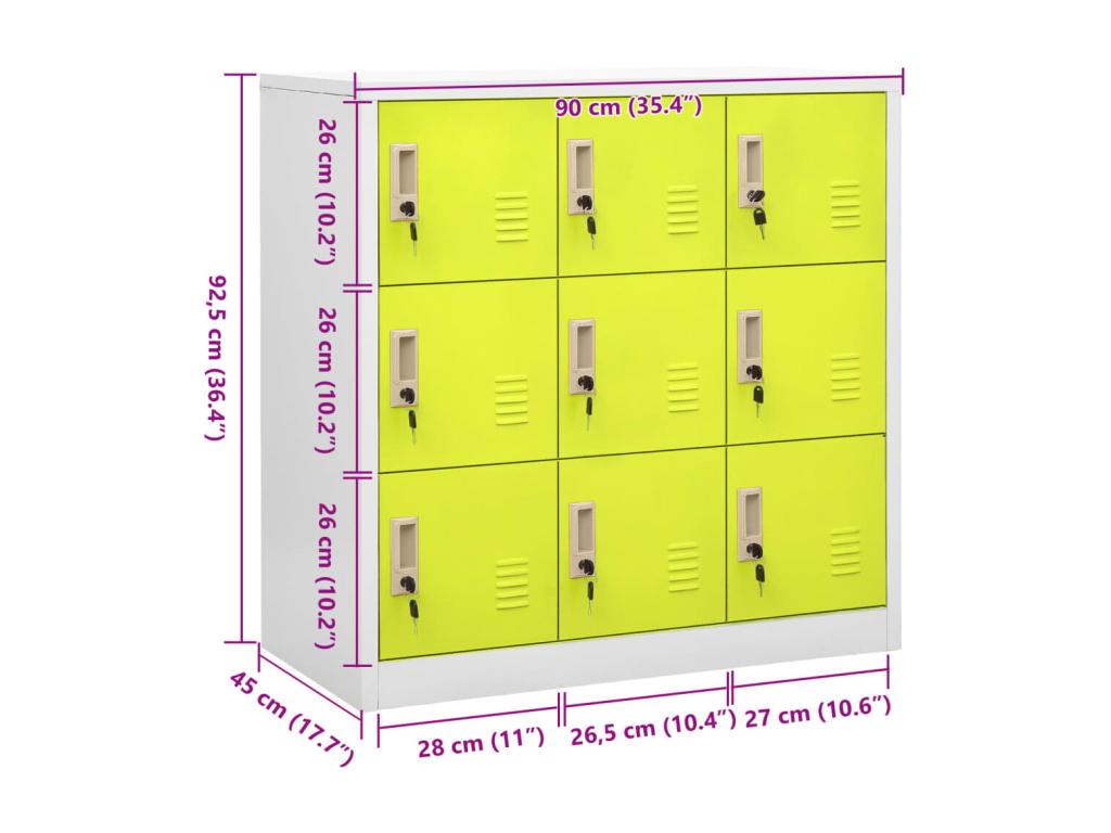 Armoire, 90 x 45 x 92,5 cm, grise