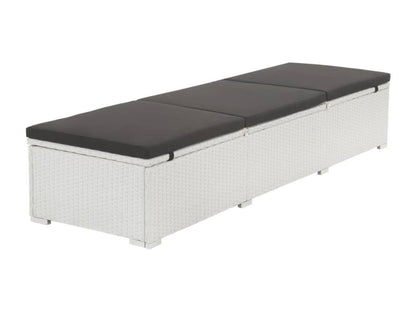 Chaise longue en résine tressée blanche