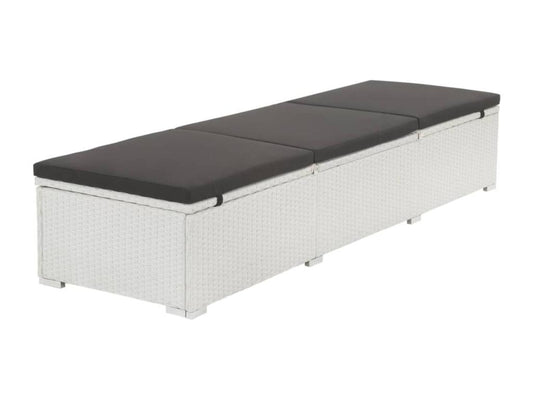 Chaise longue en résine tressée blanche