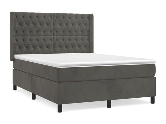 Matelas en velours, 140 x 190 cm, gris