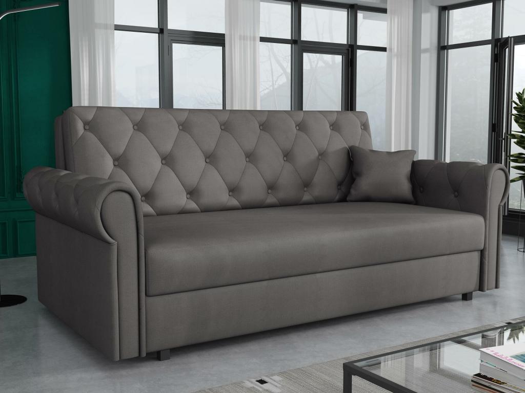 Canapé-lit convertible avec rangement, 85 x 188 x 98 cm, gris