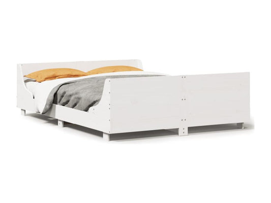 Matelas en bois de pin, 120 x 200 cm, blanc