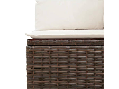 Ensemble de mobilier de jardin en résine tressée 11 pièces, marron