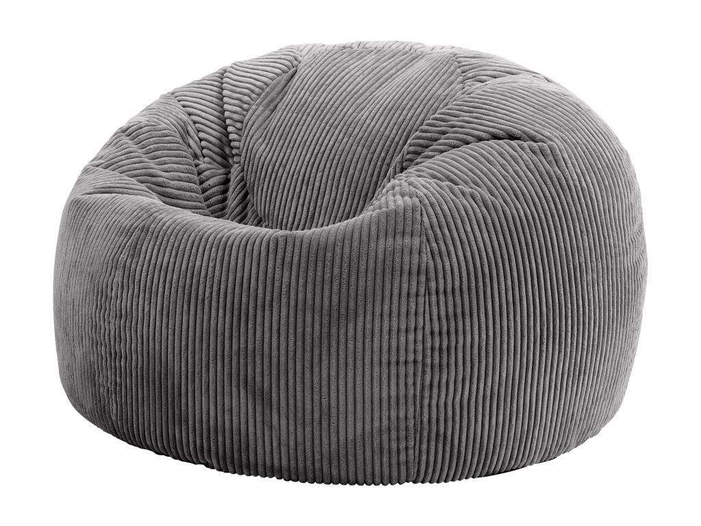 Pouf en velours gris