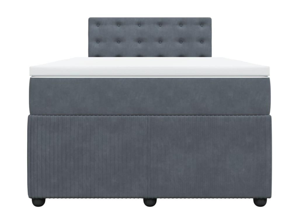 Matelas en velours, 120 x 200 cm, gris