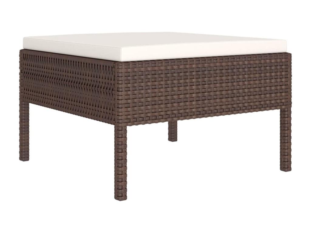 Ensemble de mobilier de jardin 7 pièces en résine tressée avec coussins, marron