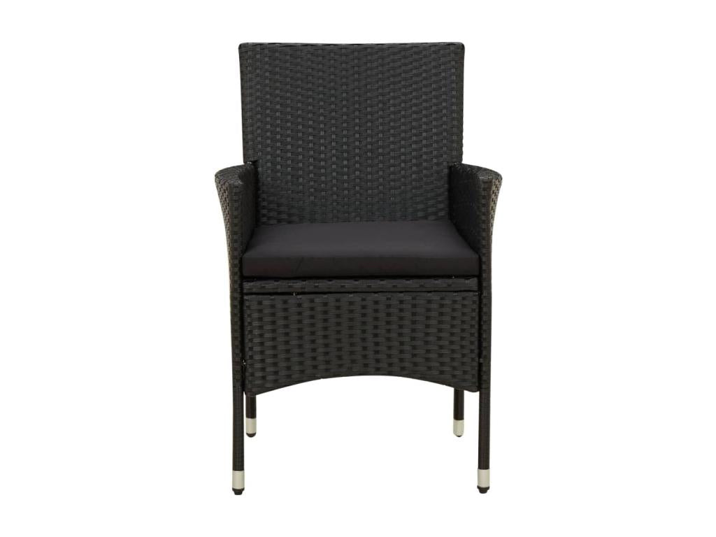 Ensemble de 5 pièces en résine tressée, noir