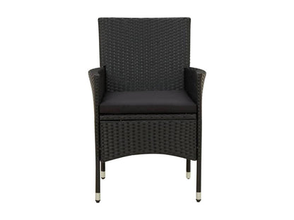 Ensemble de 5 pièces en résine tressée, noir