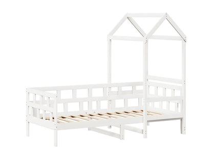 Cadre de lit en pin, 90 x 200 cm, blanc