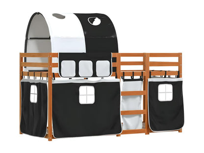 Cadre de lit en pin, 75 x 190 cm, noir