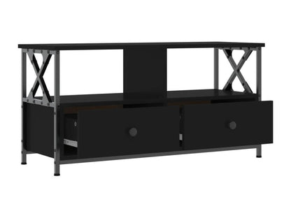 Meuble TV en bois composite, 90 x 33 x 45 cm, noir