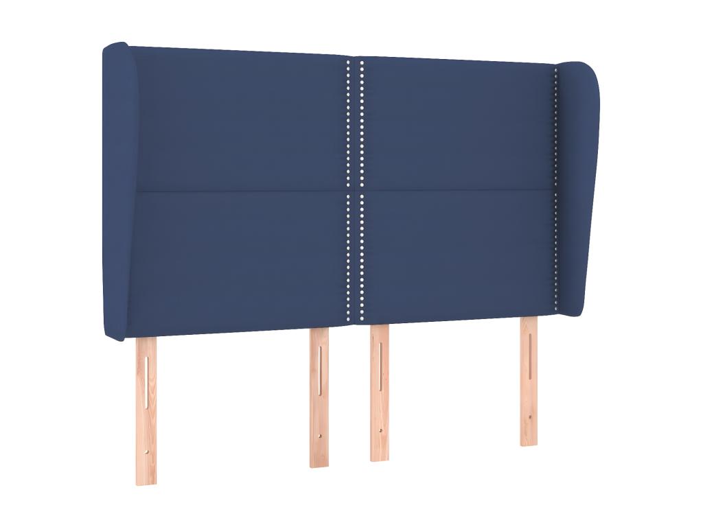 Cadre de lit en tissu, 147 x 23 x 118 cm, bleu