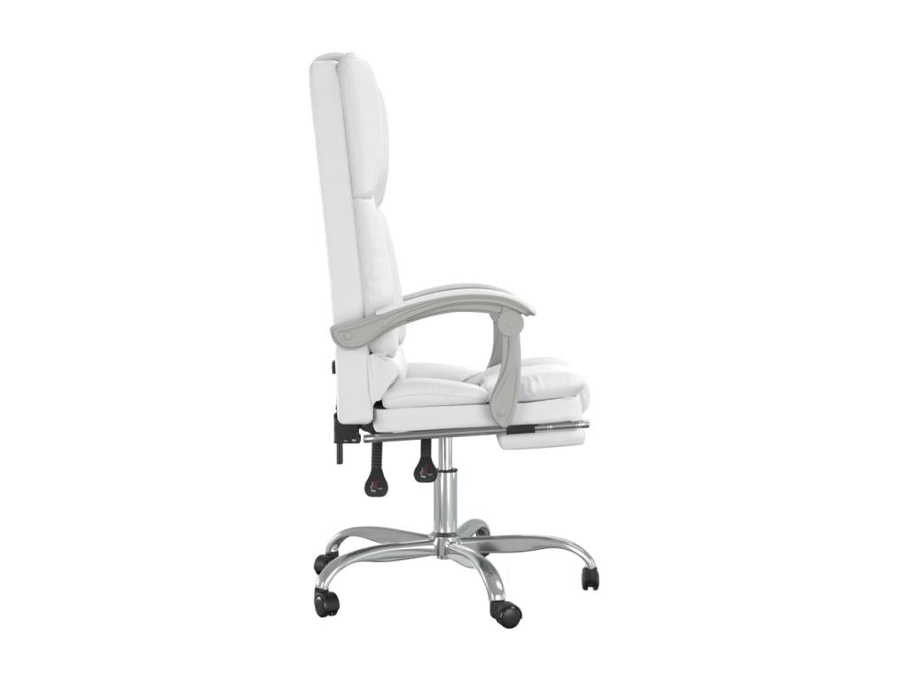 Fauteuil d'appoint en cuir, 63 x 56 x 120 cm, blanc