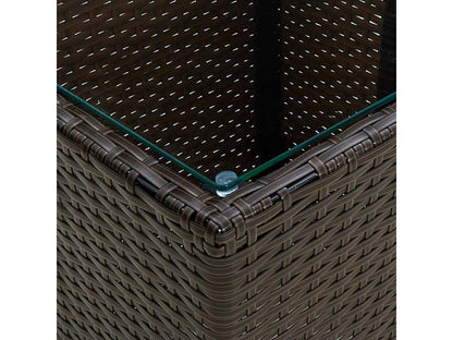 Table en résine tressée, 41,5 x 41,5 x 44 cm, marron