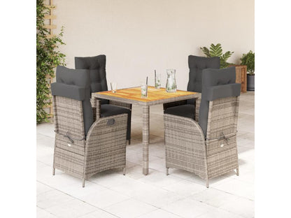 Ensemble de 5 pièces en résine tressée, gris