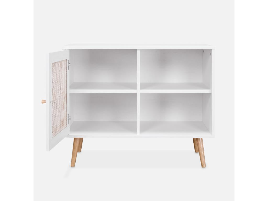 Buffet 1 porte, 80 x 39 x 65,8 cm, blanc