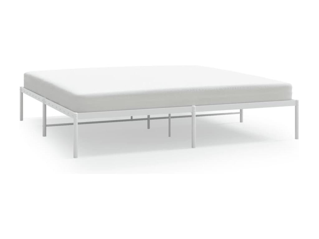 Matelas en métal, 193 x 203 cm, blanc