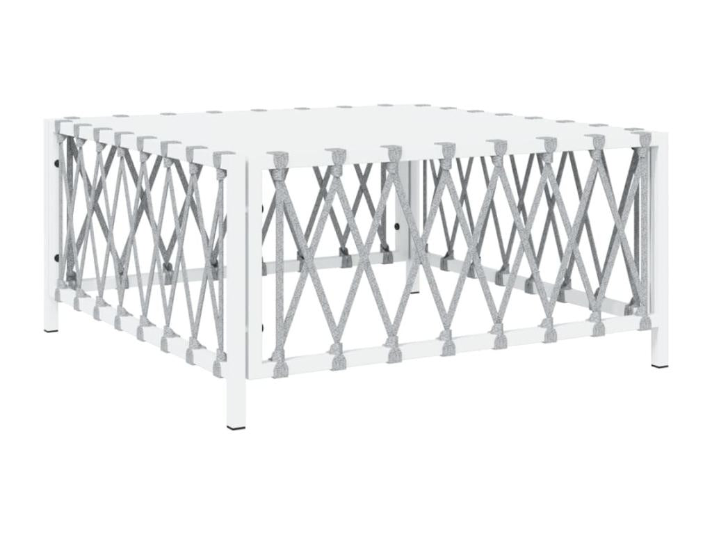 Ensemble de mobilier de jardin 7 pièces avec coussins, blanc