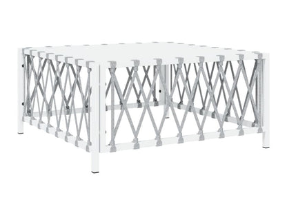 Ensemble de mobilier de jardin 7 pièces avec coussins, blanc