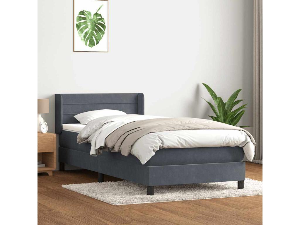 Matelas en velours, 80 x 210 cm, gris