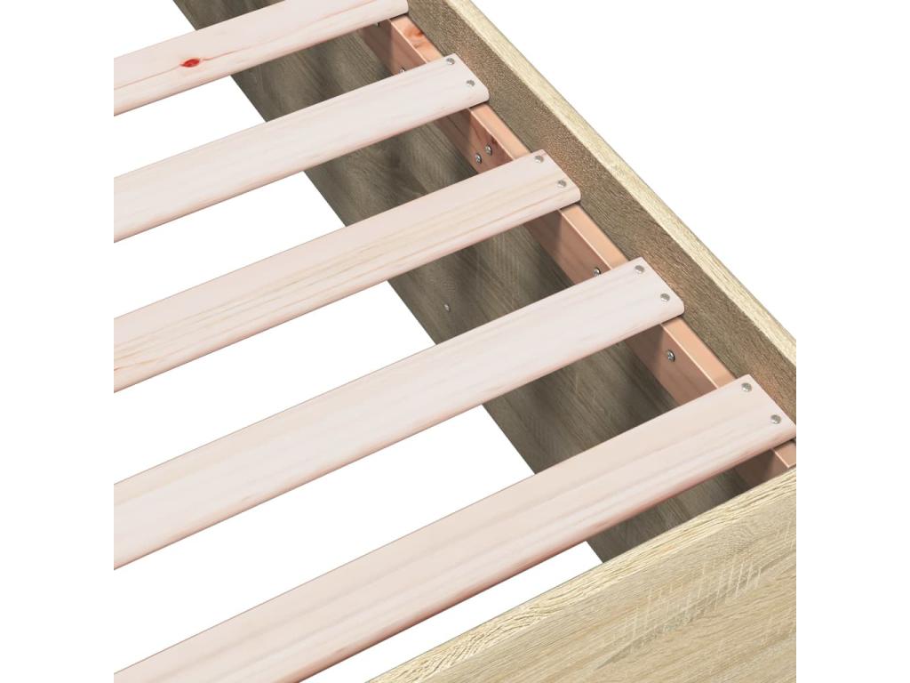 Cadre de lit en bois d'ingénierie, 120 x 200 cm, marron