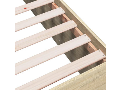 Cadre de lit en bois d'ingénierie, 120 x 200 cm, marron