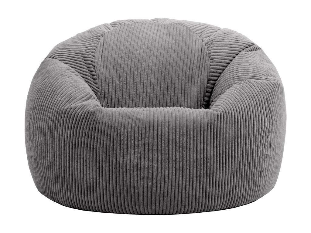 Pouf en velours gris