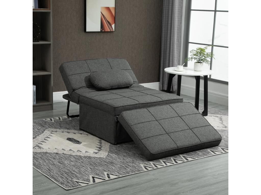Fauteuil d'appoint en métal gris