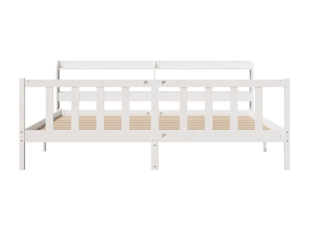 Matelas en bois massif, 200 x 200 cm, blanc