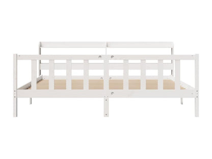 Matelas en bois massif, 200 x 200 cm, blanc