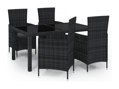 Ensemble de 5 pièces en résine tressée, noir