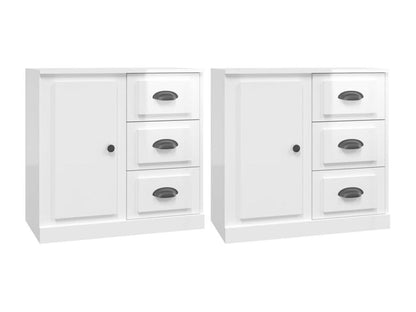 Buffet en bois d'ingénierie 2 pièces, blanc