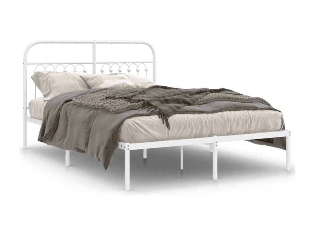 Matelas en métal, 140 x 190 cm, blanc