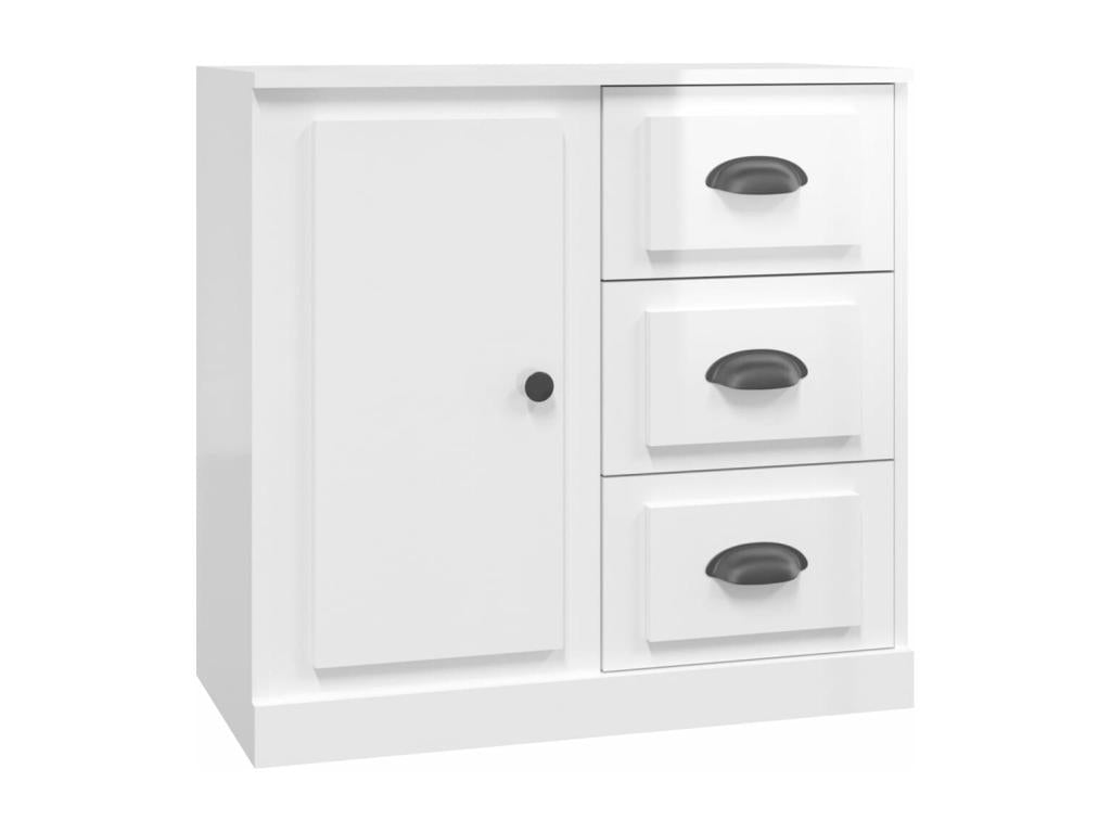 Buffet en bois d'ingénierie 2 pièces, blanc