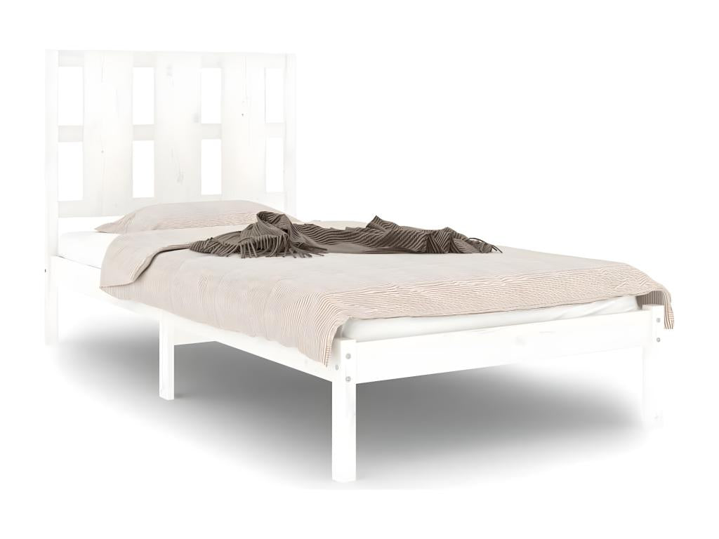 Matelas en bois massif, 75 x 190 cm, blanc