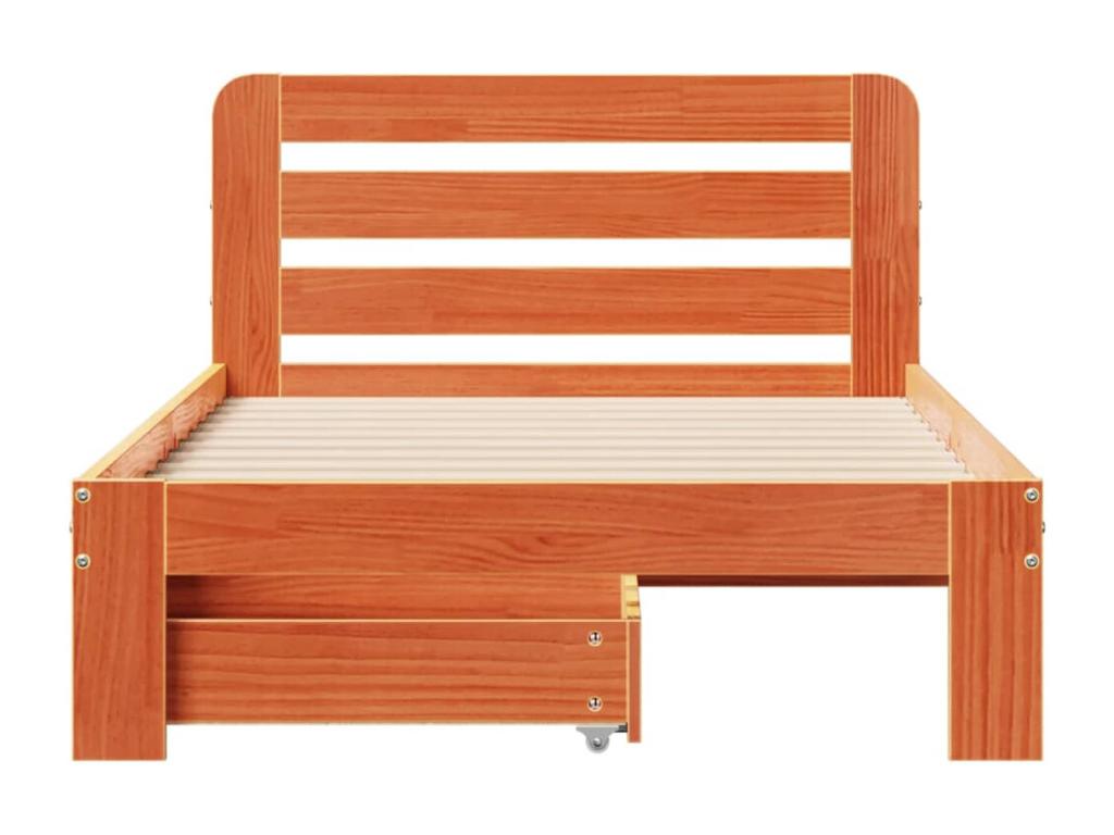 Matelas en bois de pin, 75 x 190 cm, marron