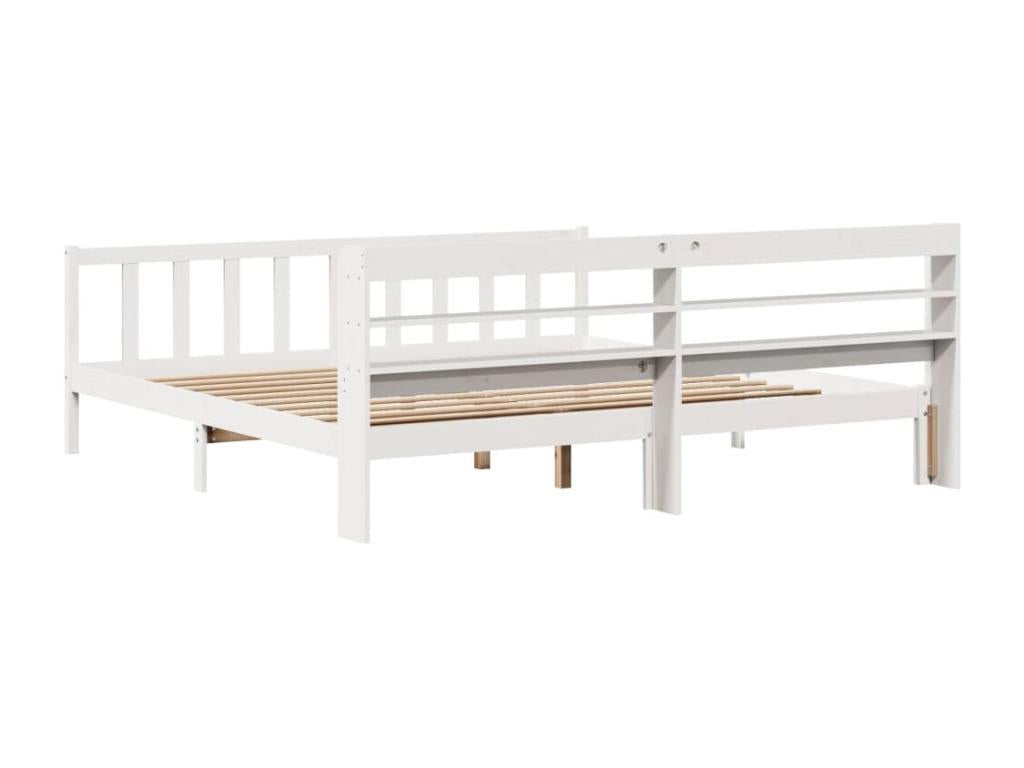 Matelas en bois massif, 200 x 200 cm, blanc