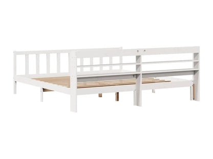 Matelas en bois massif, 200 x 200 cm, blanc