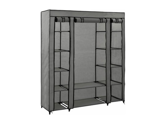 Armoire en tissu, 150 x 45 x 176 cm, grise