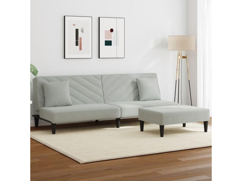 Ensemble de 2 pièces en velours gris